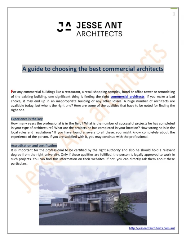 A guide to choosing the best commercial architects