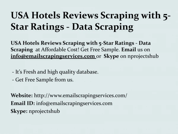 USA Hotels Reviews Scraping with 5-Star Ratings - Data Scraping