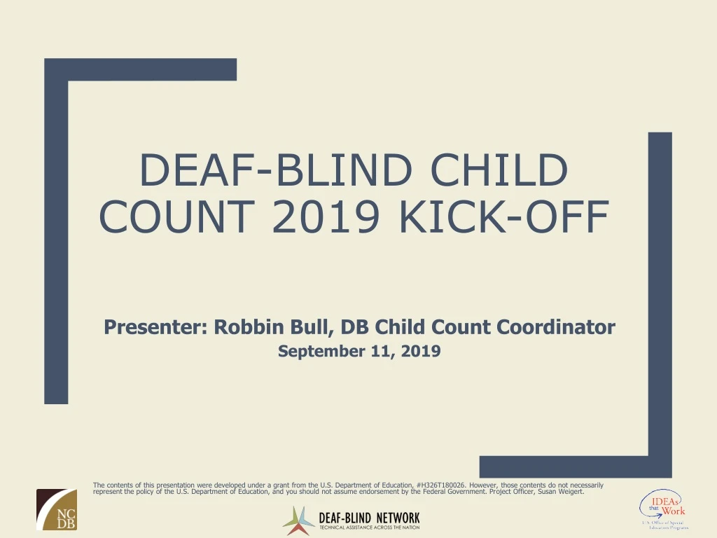 deaf blind child count 2019 kick off