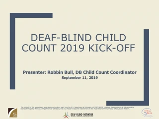 DEAF-BLIND CHILD COUNT 2019 KICK-OFF - slide 1