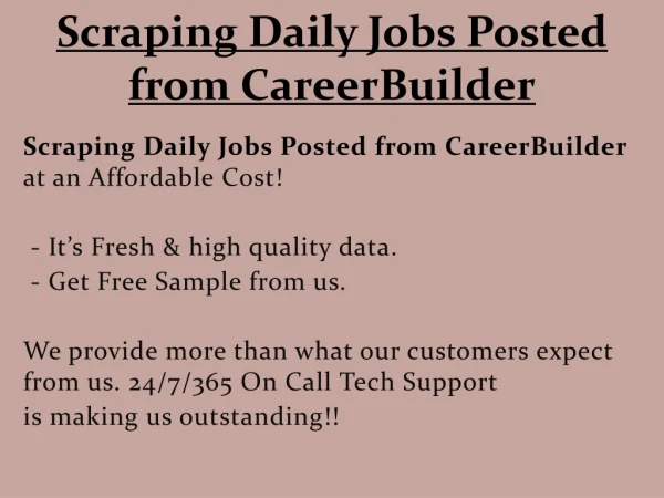 Scraping Daily Jobs Posted from CareerBuilder