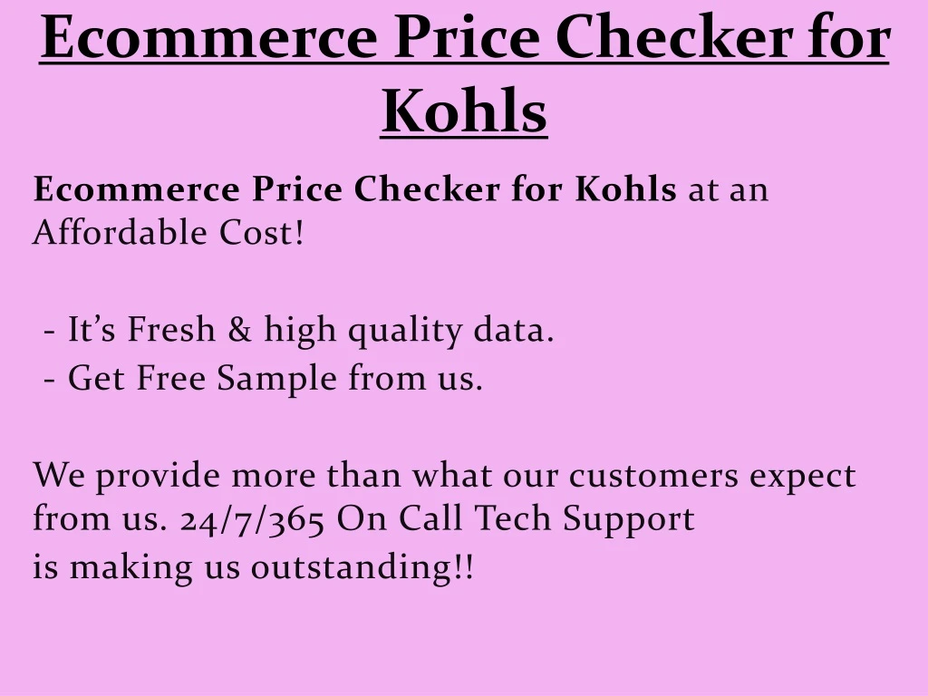 ecommerce price checker for kohls