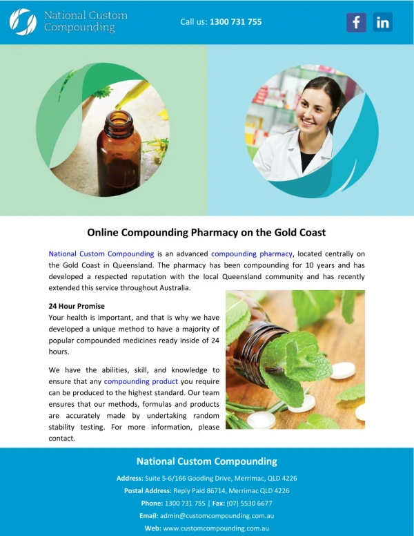 Online Compounding Pharmacy on the Gold Coast