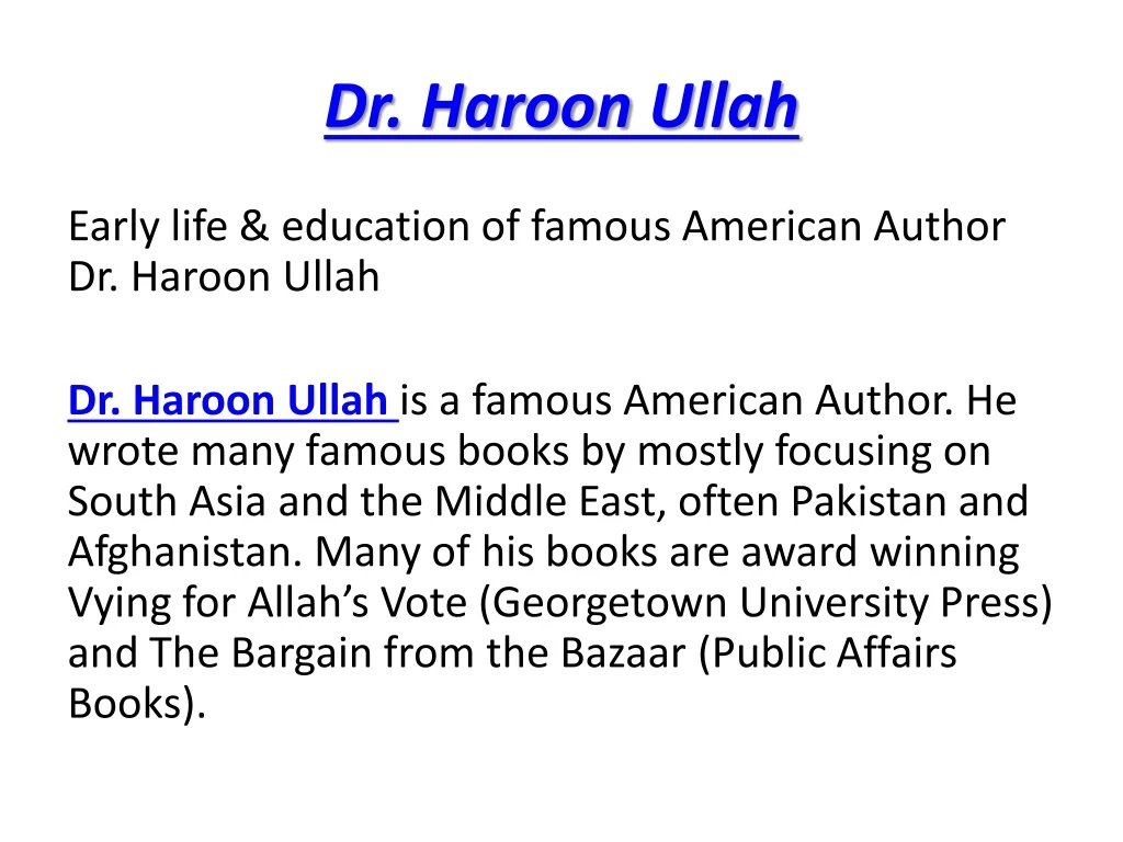dr haroon ullah
