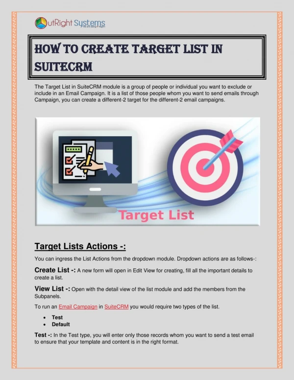How to create target list in SuiteCRM | Outright Store