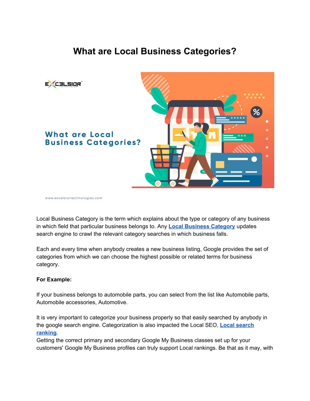 what are local business categories