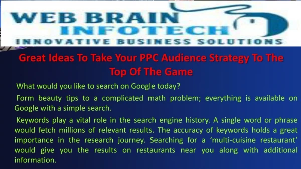 Great Ideas To Take Your PPC Audience Strategy To The Top Of The Game