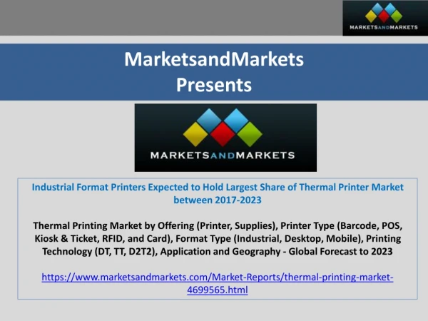 Industrial Format Printers Expected to Hold Largest Share of Thermal Printer Market between 2017-2023