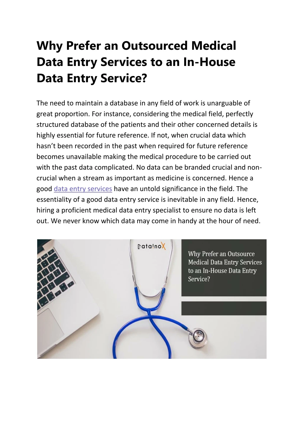 why prefer an outsourced medical data entry