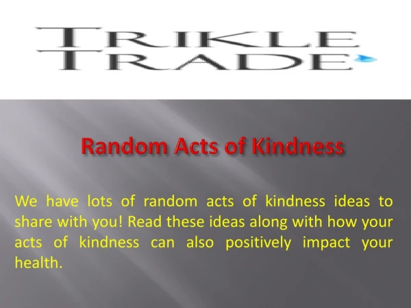 random acts of kindness