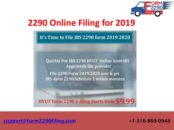 IRS Form 2290 Online Filing for the Tax Year 2019-2020