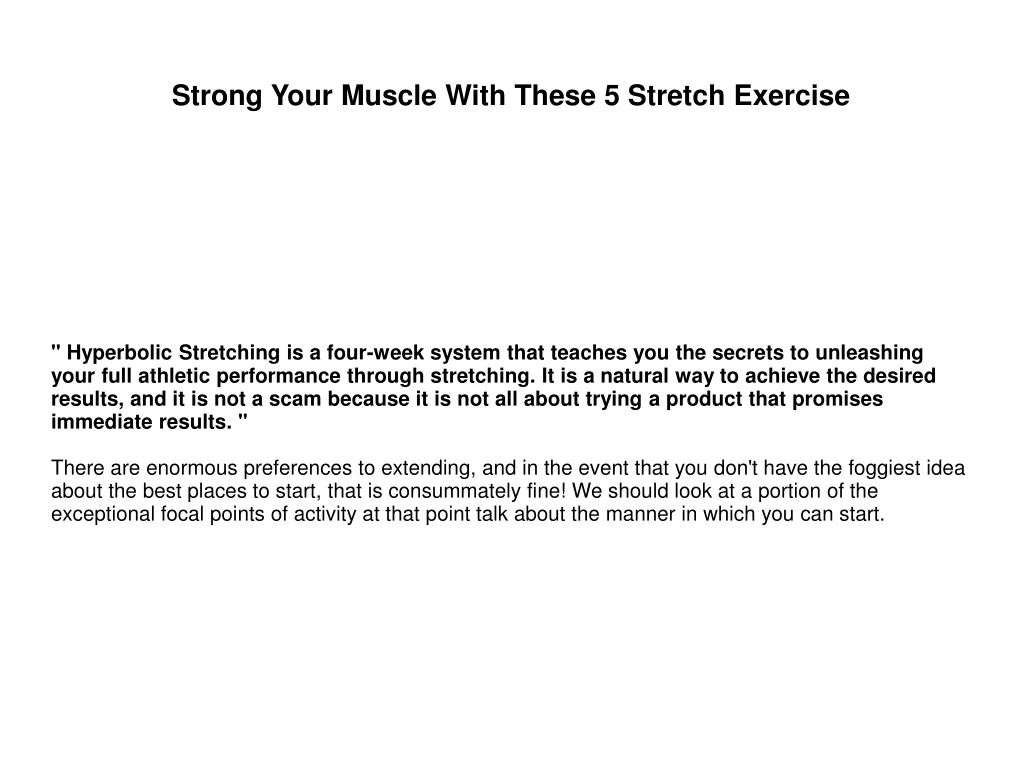 strong your muscle with these 5 stretch exercise