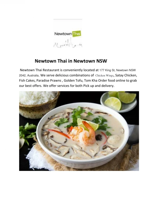 15% Off - Newtown Thai-Newtown - Order Food Onlin