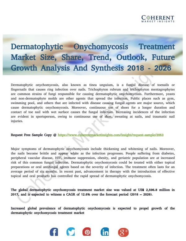 Dermatophytic Onychomycosis Treatment Market Growth Rate Analysis 2026