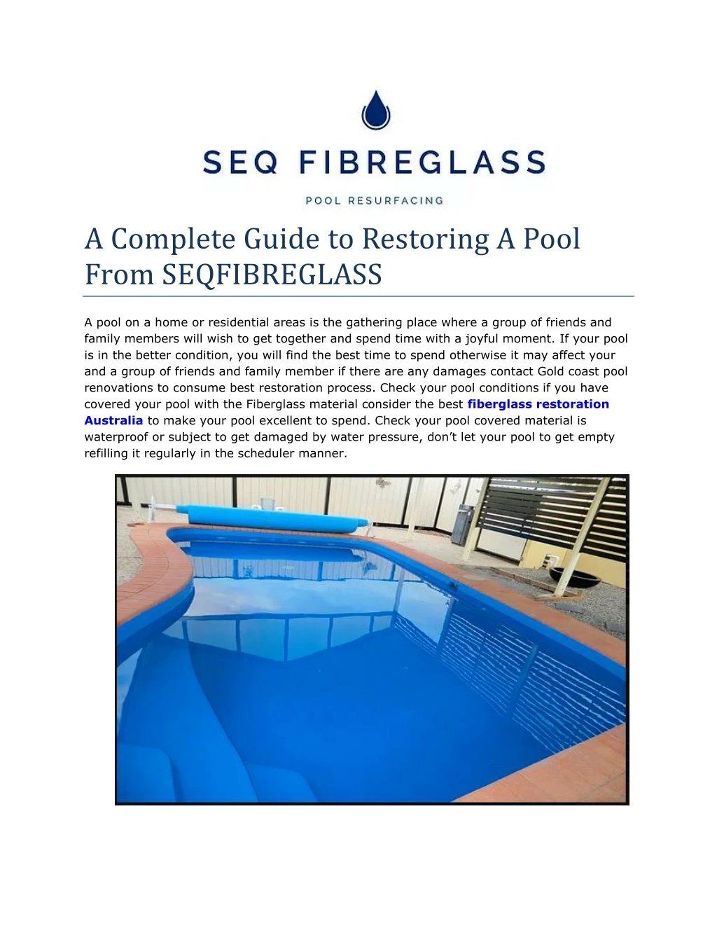 a complete guide to restoring a pool from