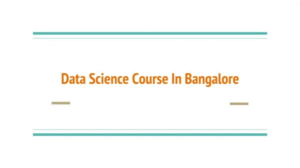 data science course in Bangalore