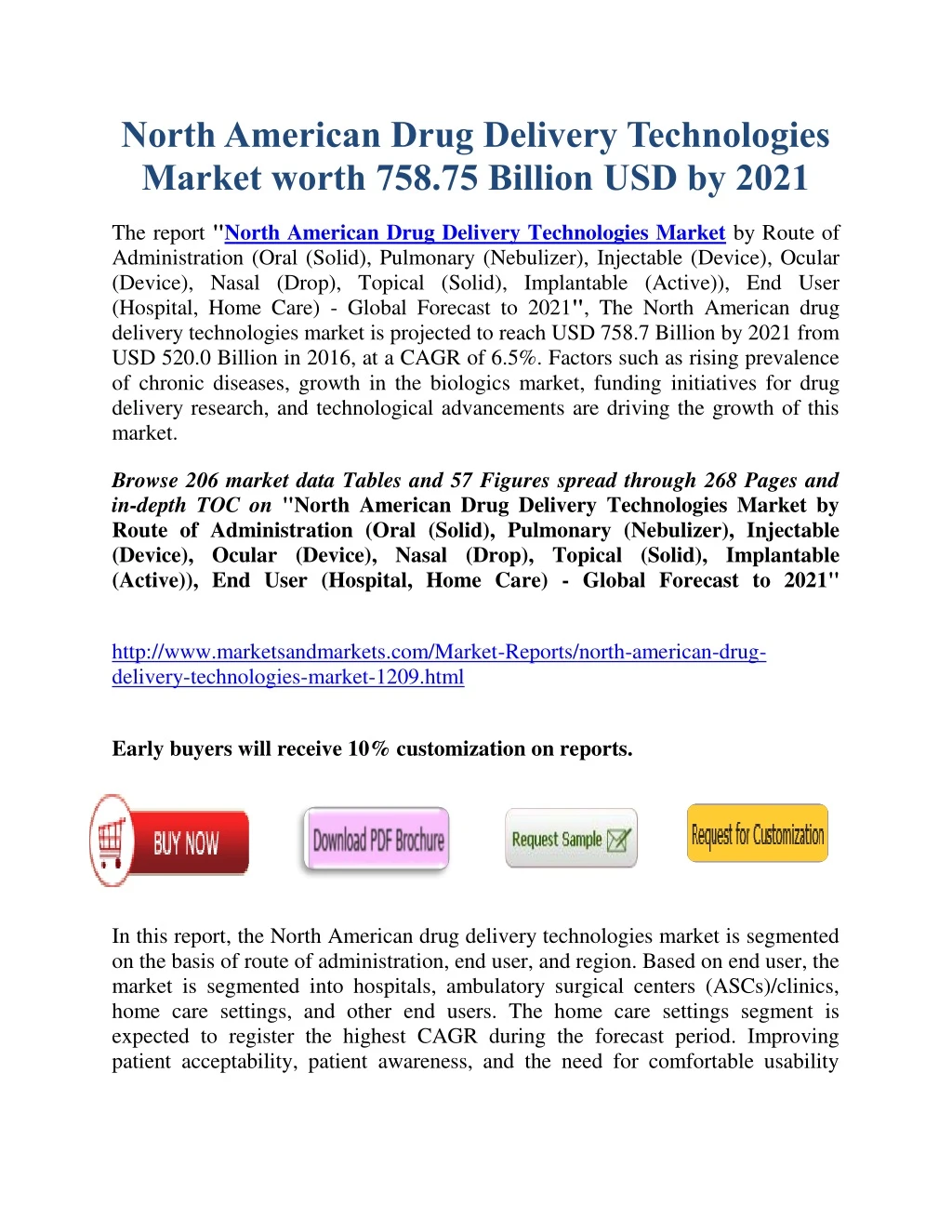 north american drug delivery technologies market