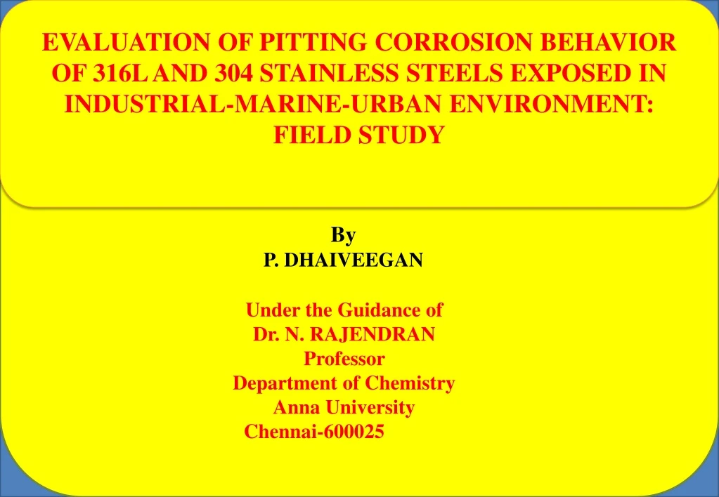 evaluation of pitting corrosion behavior of 316l