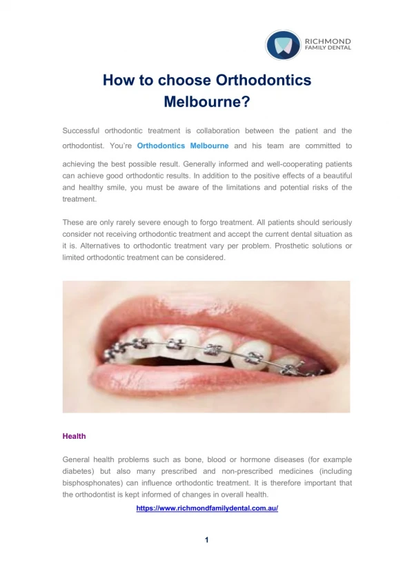 How to choose Orthodontics Melbourne?
