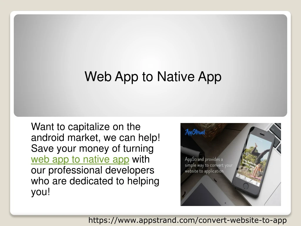 web app to native app