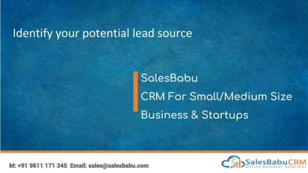 Identify your potential lead source