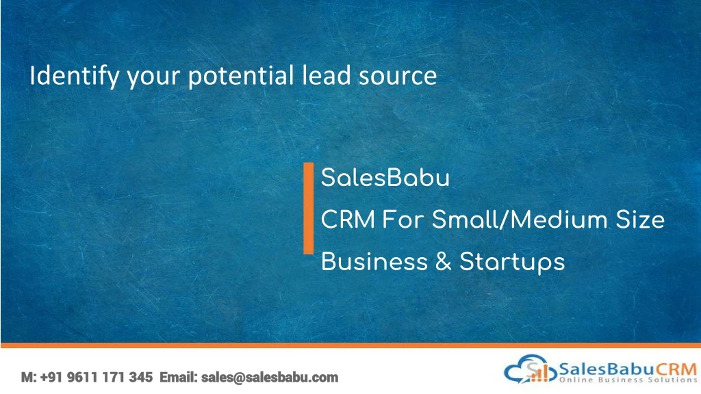 identify your potential lead source