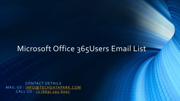 Best Microsoft Office 365 Users Email List-Techdatapark