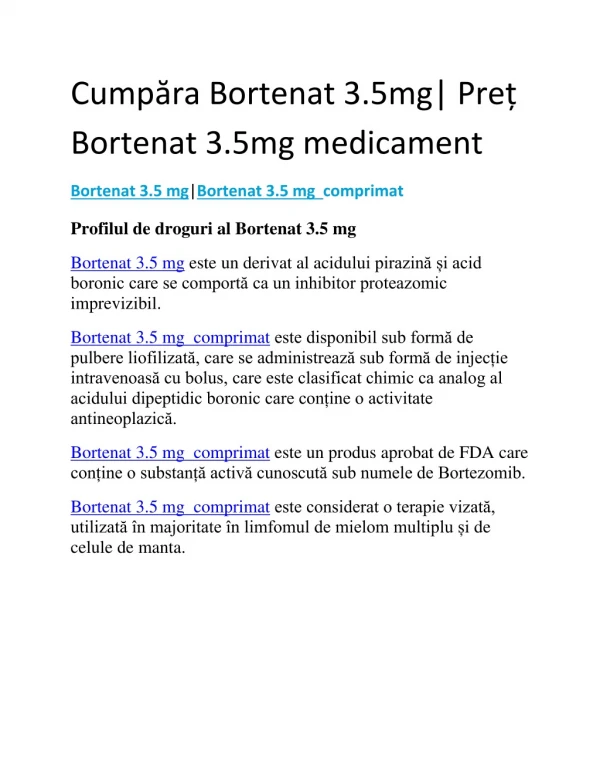 Cumpăra Bortenat 3.5mg| Preț Bortenat 3.5mg medicament