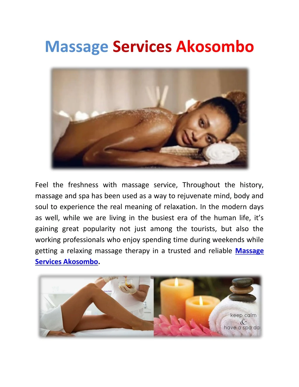 massage services akosombo