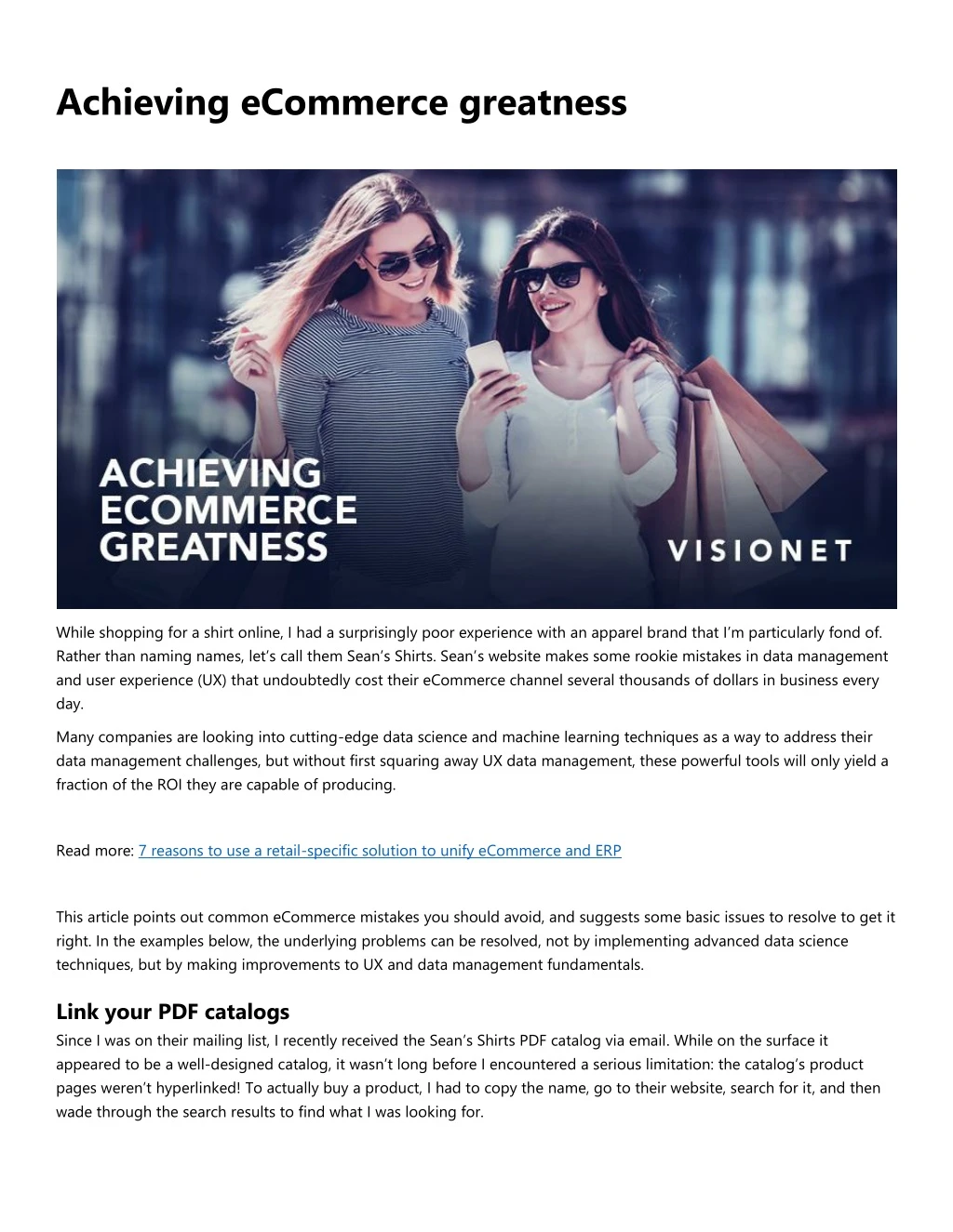 achieving ecommerce greatness