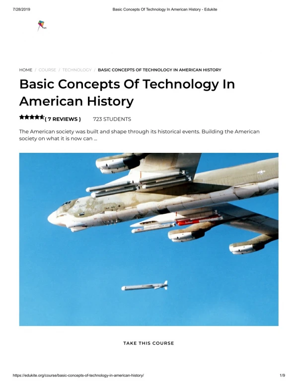 Basic Concepts Of Technology In American History - Edukite