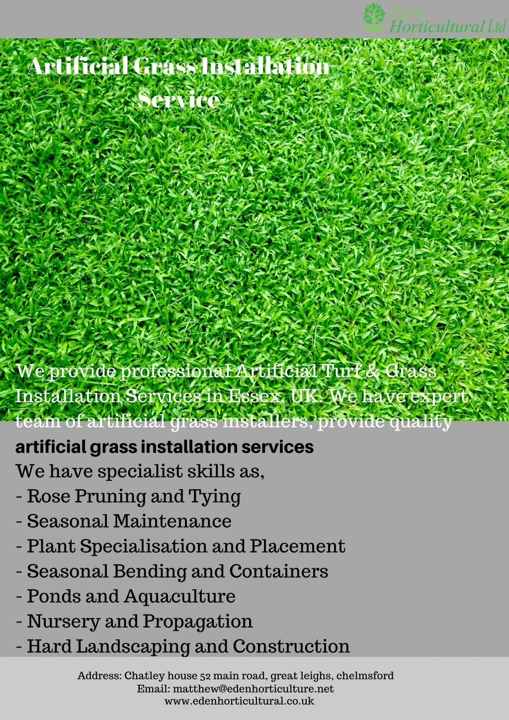 artificial grass installation service