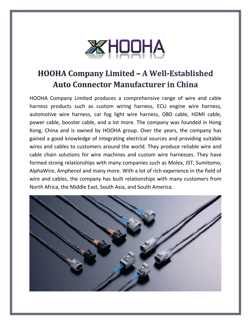 hooha company limited produces a comprehensive