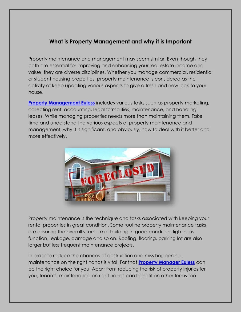 what is property management