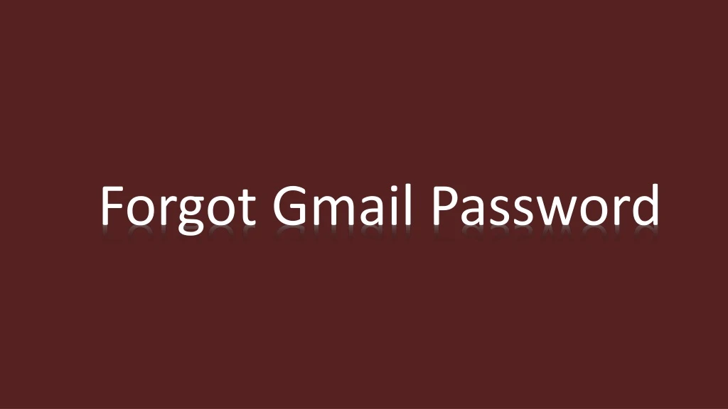 forgot gmail password