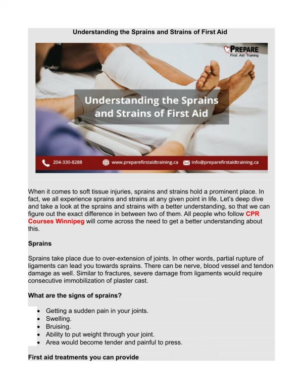 Understanding the Sprains and Strains of First Aid