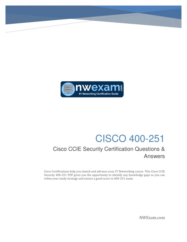 Latest | Cisco CCIE Security 400-251 Practice Test Questions