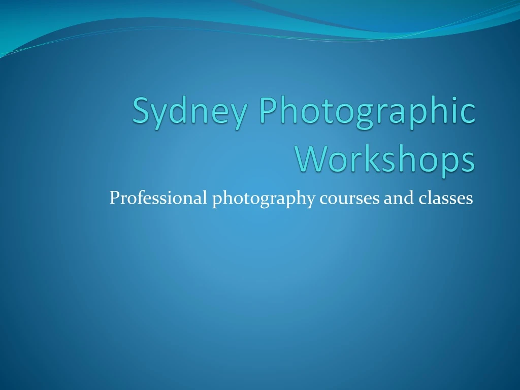 sydney photographic workshops