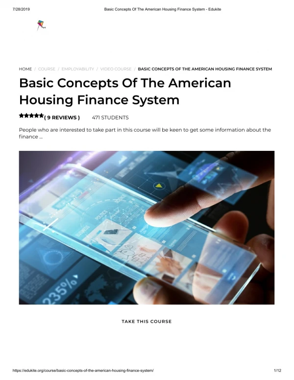 Basic Concepts Of The American Housing Finance System - Edukite