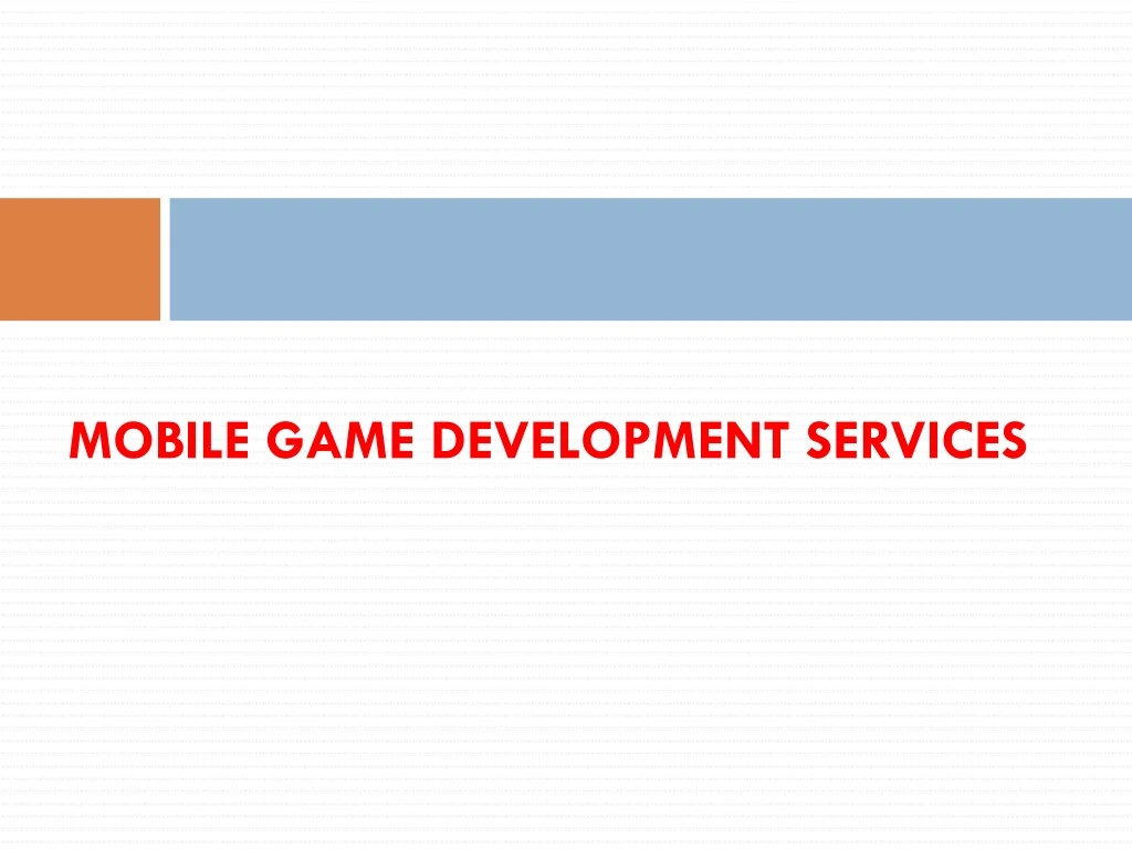 mobile game development services