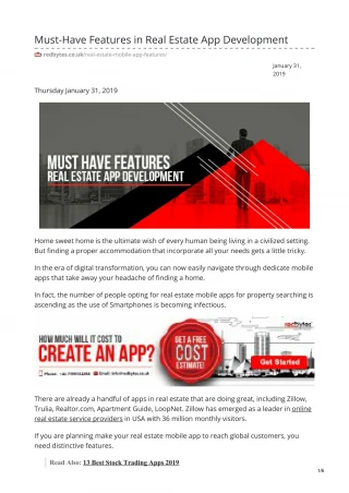 Must-Have Features in Real Estate App Development - slide 1