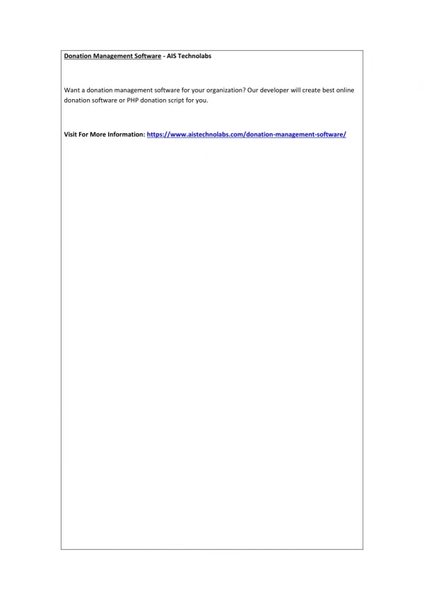 donation management software ais technolabs