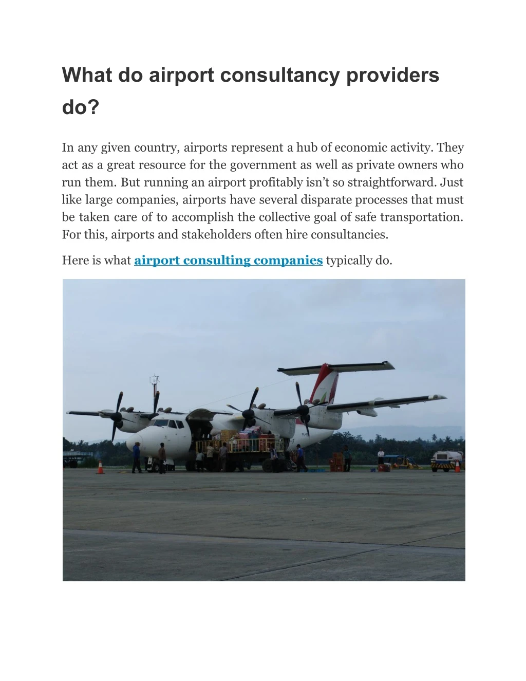 what do airport consultancy providers do