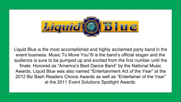 Corporate Events Band San Diego - Liquid Blue