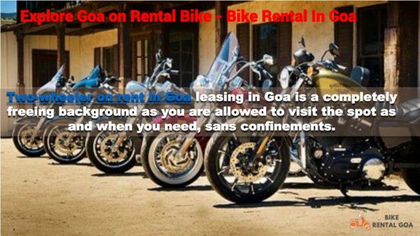 Explore Goa on Rental Bike - Bike Rental In Goa