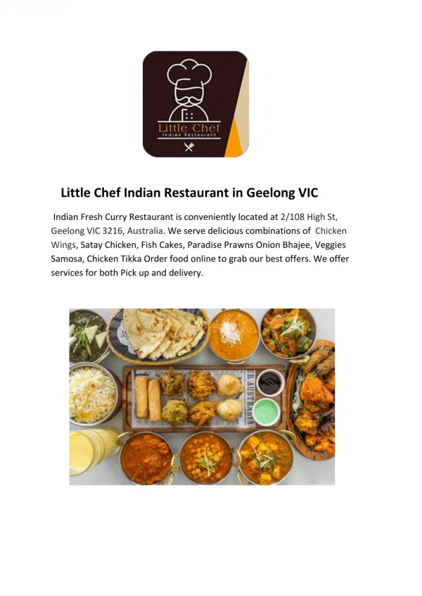 25% Off -Little Chef Indian Restaurant-Belmont - Order Food Online