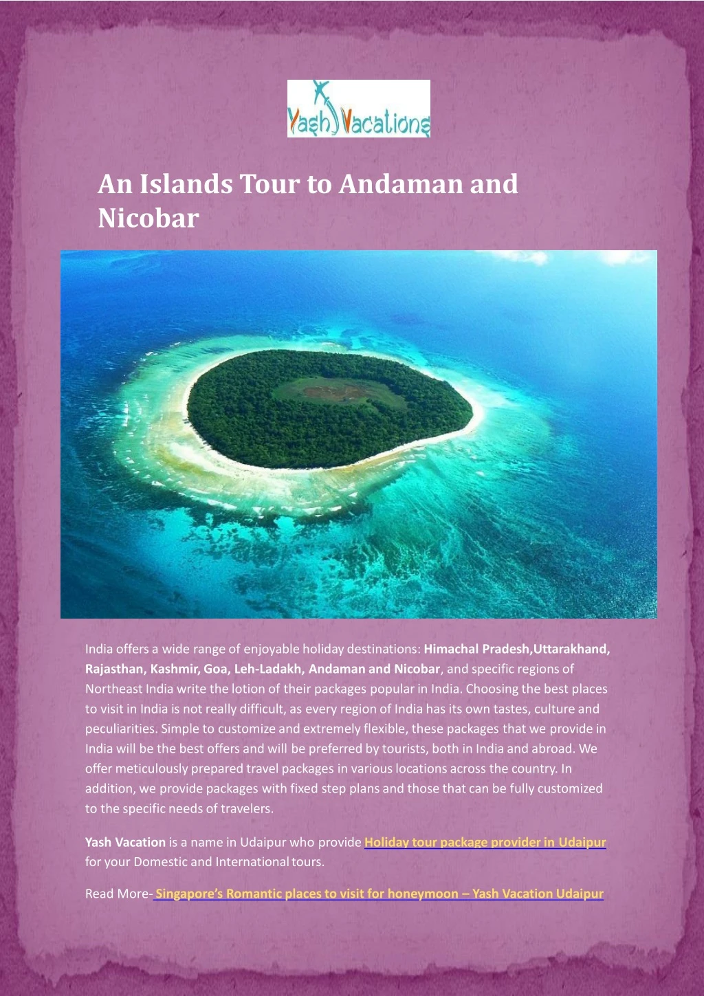 an islands tour to andaman and nicobar