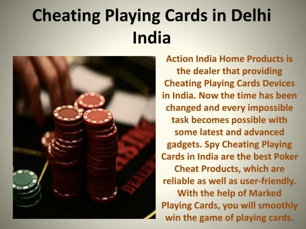 Playing Cards Cheating Devices in Delhi