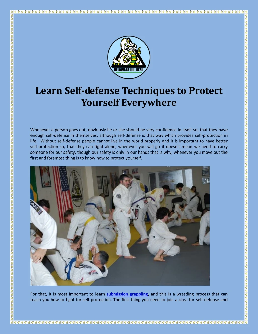 learn self defense techniques to protect yourself