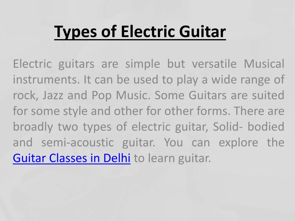 types of electric guitar